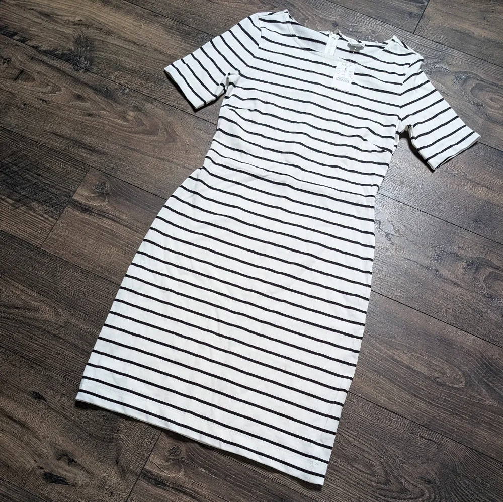 J by J. Crew Striped 100% Cotton Short‎ Sleeve Mini Dress Size XXS